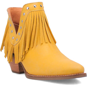 Dingo Women's Fine N' Dandy Yellow Leather Narrow Toe Boot DI186