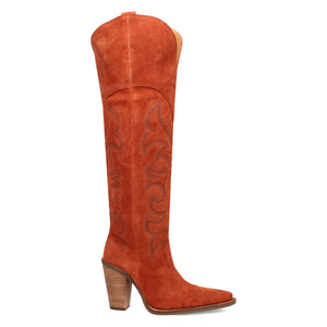 Dingo Women's Primadonna Suede Rust Leather Snip Toe Boot DI2190