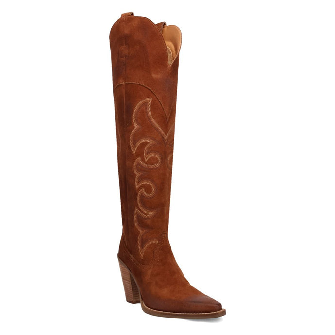 Dingo Women's Primadonna Suede Brown Leather Snip Toe Boot DI2190