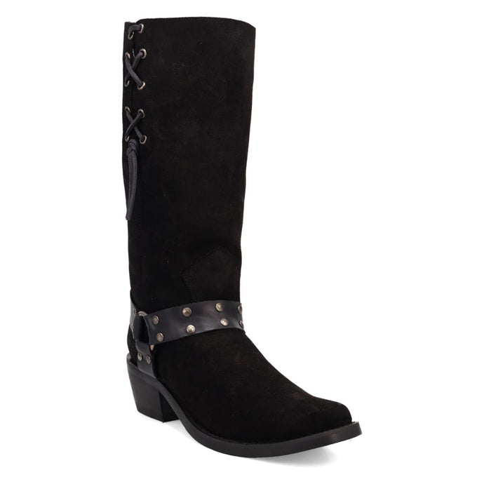 Dingo Men's Bronco Suede Black Leather Square Toe Boot DI2230