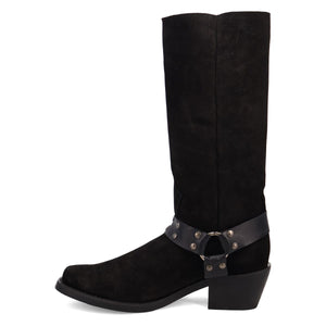 Dingo Men's Bronco Suede Black Leather Square Toe Boot DI2230