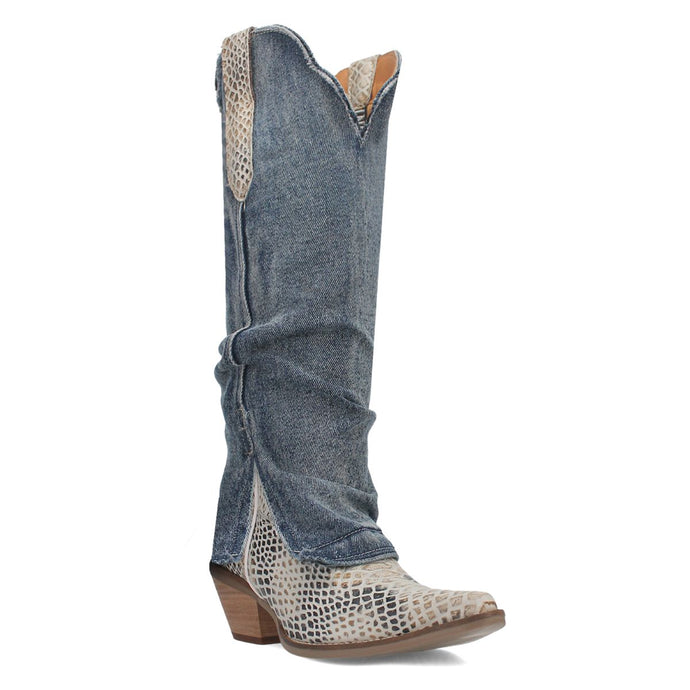 Dingo Men's Shabby Blue Leather Snip Toe Boot DI245