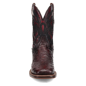 Dan Post Men's Alamosa Ostrich Black Cherry Square Toe Boot DP5012