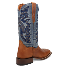 Load image into Gallery viewer, Dan Post Women&#39;s Ellie Leather Tan/Denim Square Toe Boot DP4572