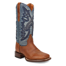 Load image into Gallery viewer, Dan Post Women&#39;s Ellie Leather Tan/Denim Square Toe Boot DP4572