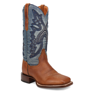 Dan Post Women's Ellie Leather Tan/Denim Square Toe Boot DP4572