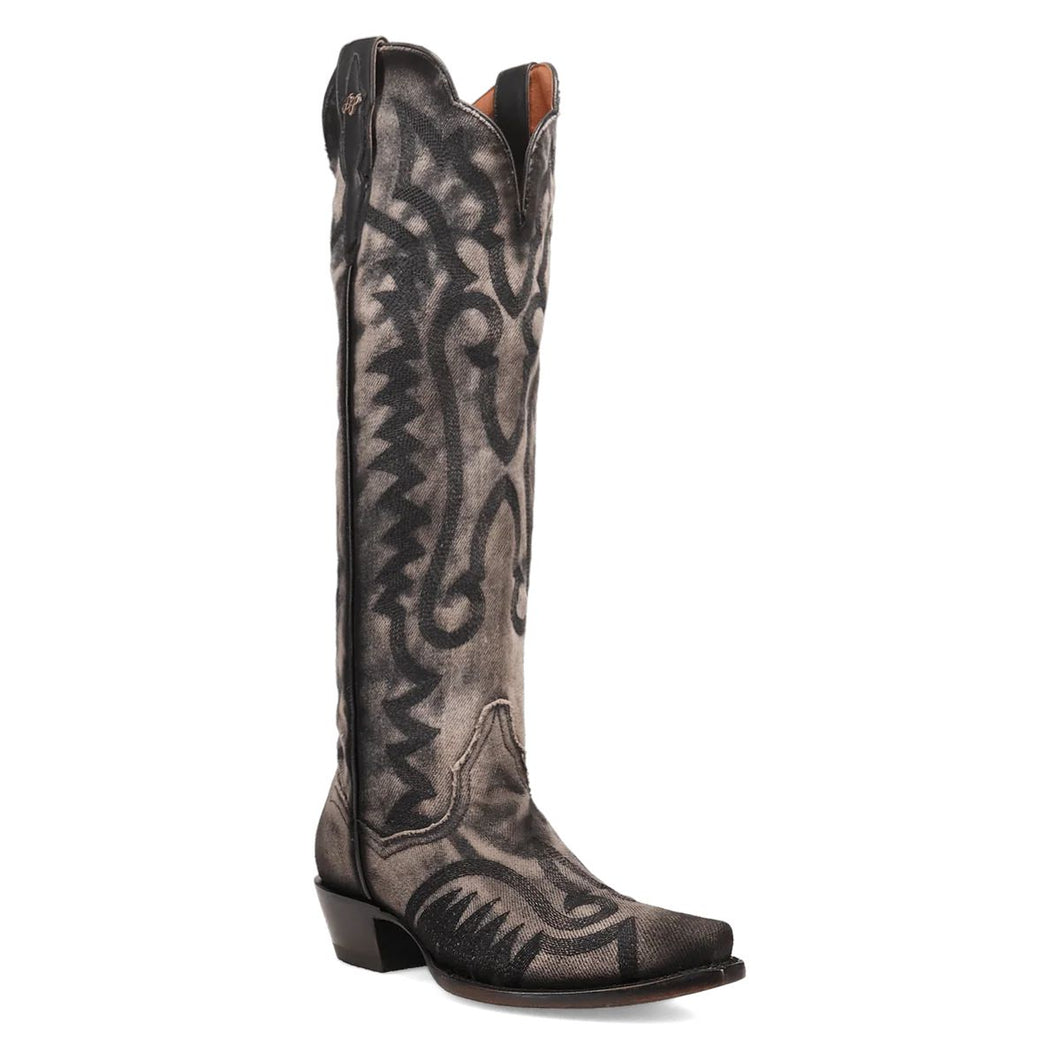 Dan Post Women's Denim Darlin Black Denim Snip Toe Boot DP7083