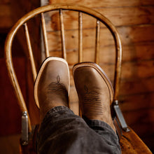 Load image into Gallery viewer, Stetson Men&#39;s Bowie Brown Leather Square Toe Boots 4079