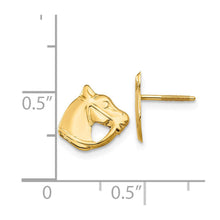 Load image into Gallery viewer, Kids Horse Head Screw Back Post Earrings in 14k Yellow Gold