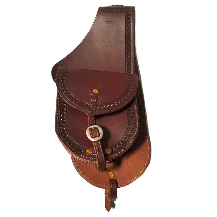 Colorado Chocolate Leather Saddle Bags With San Carlos Border Stamp 1-15