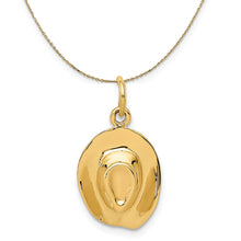Load image into Gallery viewer, 14k Yellow Gold Simple Cowboy Hat Necklace