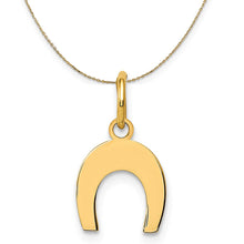 Load image into Gallery viewer, 14k Yellow Gold Horseshoe Necklace in Polished