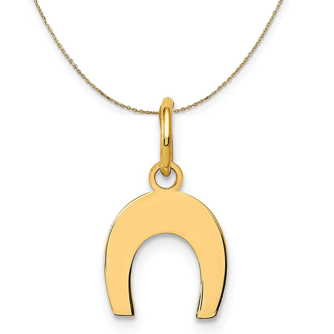 14k Yellow Gold Horseshoe Necklace in Polished