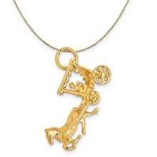 Load image into Gallery viewer, 14k Yellow Gold Horse and Carriage Necklace