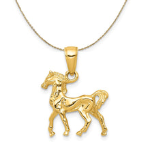 Load image into Gallery viewer, 14k Yellow Gold Sm Left Walking Horse Necklace
