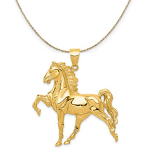 Load image into Gallery viewer, 14k Yellow Gold Large Prancing Horse Necklace