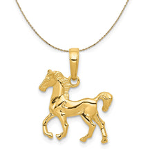 Load image into Gallery viewer, 14k Yellow Gold Sm Walking Horse Necklace