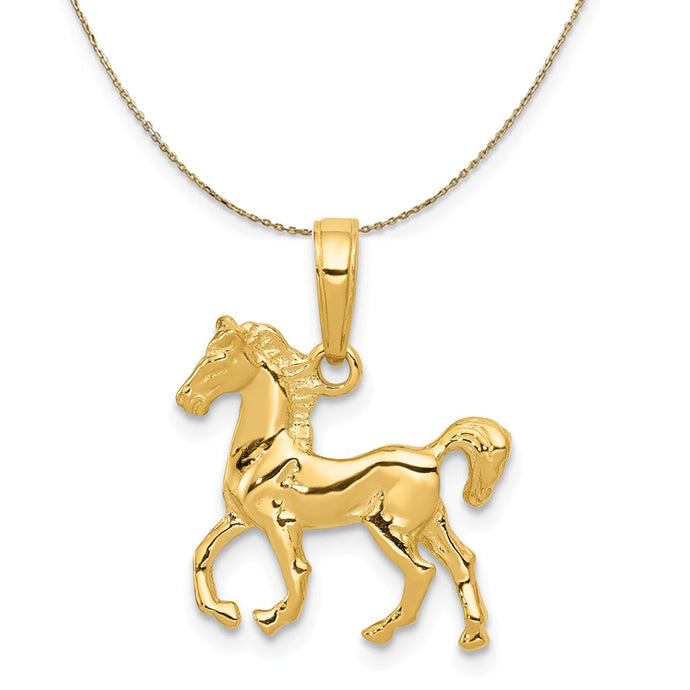 14k Yellow Gold Sm Walking Horse Necklace
