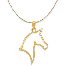 Load image into Gallery viewer, 14k Yellow Gold Horse Head Silhouette Necklace