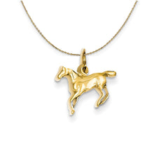 Load image into Gallery viewer, 14k Yellow Gold Mini Polished Horse Necklace