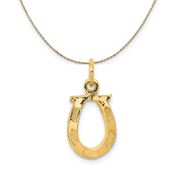 14k Yellow Gold Horseshoe Necklace