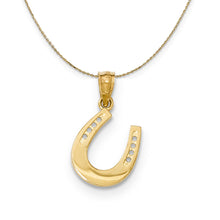 Load image into Gallery viewer, 14k Yellow Gold Reversible Horseshoe Necklace