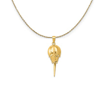Load image into Gallery viewer, 14k Yellow Gold Moveable Horseshoe Crab Necklace