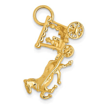 Load image into Gallery viewer, 14k Yellow Gold 3D Moveable Horse and Carriage Charm