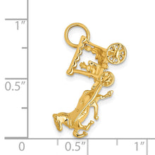 Load image into Gallery viewer, 14k Yellow Gold 3D Moveable Horse and Carriage Charm