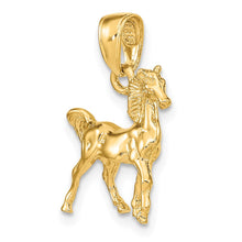 Load image into Gallery viewer, 14k Yellow Gold 3D Small Walking Horse Pendant