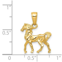Load image into Gallery viewer, 14k Yellow Gold 3D Small Walking Horse Pendant