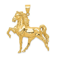 Load image into Gallery viewer, 14k Yellow Gold Large Prancing Horse Pendant