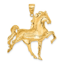 Load image into Gallery viewer, 14k Yellow Gold Large Prancing Horse Pendant