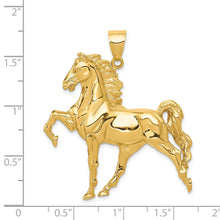 Load image into Gallery viewer, 14k Yellow Gold Large Prancing Horse Pendant