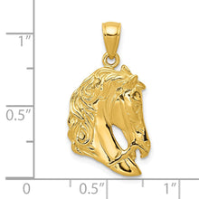 Load image into Gallery viewer, 14k Yellow Gold Bridled Horse Head Pendant