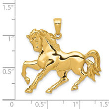 Load image into Gallery viewer, 14k Yellow Gold Large Galloping Horse Pendant