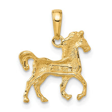 Load image into Gallery viewer, 14k Yellow Gold Small Walking Horse Pendant
