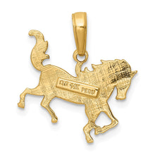 Load image into Gallery viewer, 14k Yellow Gold Ornate Horse Pendant, 17mm