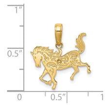 Load image into Gallery viewer, 14k Yellow Gold Ornate Horse Pendant, 17mm