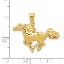 Load image into Gallery viewer, 14k Yellow Gold Polished Galloping Horse Pendant