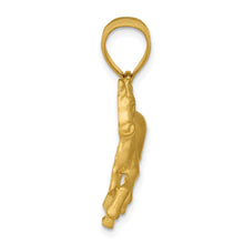 Load image into Gallery viewer, 14k Yellow Gold Satin and Diamond Cut Horse Pendant, 22mm