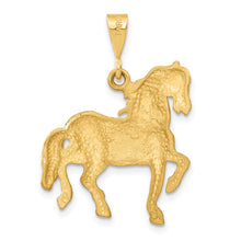 Load image into Gallery viewer, 14k Yellow Gold Diamond Cut Horse Pendant, 25mm
