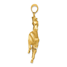Load image into Gallery viewer, 14k Yellow Gold Large Polished and Satin Galloping Horse Pendant