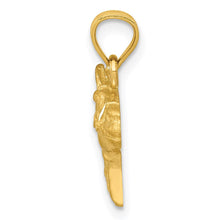 Load image into Gallery viewer, 14k Yellow Gold Satin and Diamond Cut Horse Head Pendant