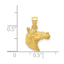 Load image into Gallery viewer, 14k Yellow Gold Satin and Diamond Cut Horse Head Pendant