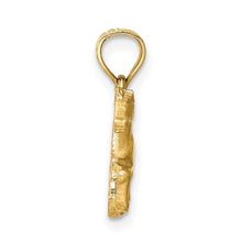 Load image into Gallery viewer, 14k Yellow Gold Small Satin Galloping Horse Pendant