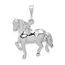 Load image into Gallery viewer, 14k White Gold Polished Horse Pendant, 25mm