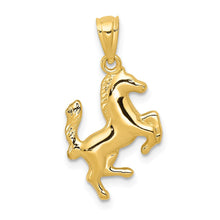 Load image into Gallery viewer, 14k Yellow Gold 2D Rearing Horse Pendant