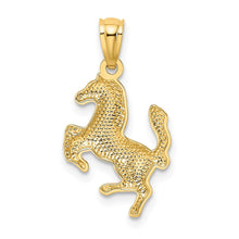 Load image into Gallery viewer, 14k Yellow Gold 2D Rearing Horse Pendant
