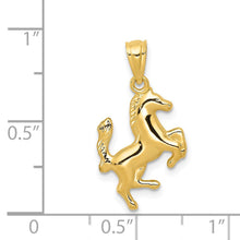 Load image into Gallery viewer, 14k Yellow Gold 2D Rearing Horse Pendant